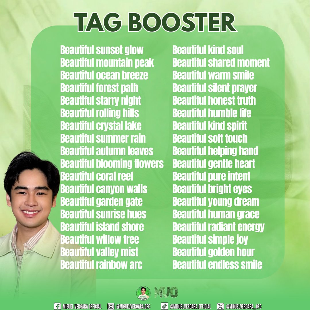 First Engagement Booster!

Repost and Reply using Tag Booster + Official Tagline.

ALL EYES ON MIGUELV