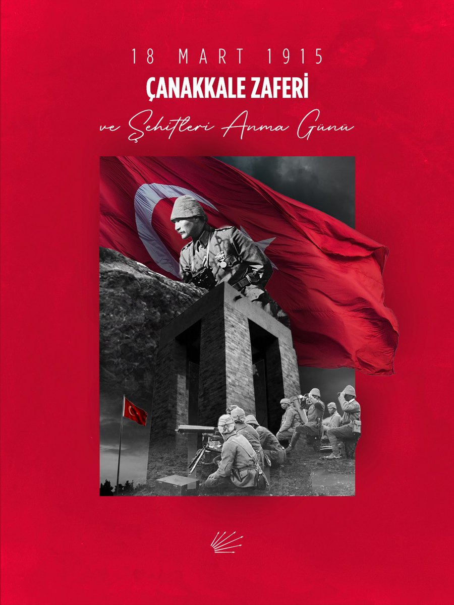 18 Mart Çanakkale Zaferi ve Şehitleri Anma Günü’nde, başta Ulu Önderimiz Gazi Mustafa Kemal Atatürk olmak üzere, ‘Çanakkale geçilmez’ sözünü tarihe kazıyan tüm kahramanlarımızı saygı, rahmet ve sonsuz minnetle anıyoruz. 🇹🇷