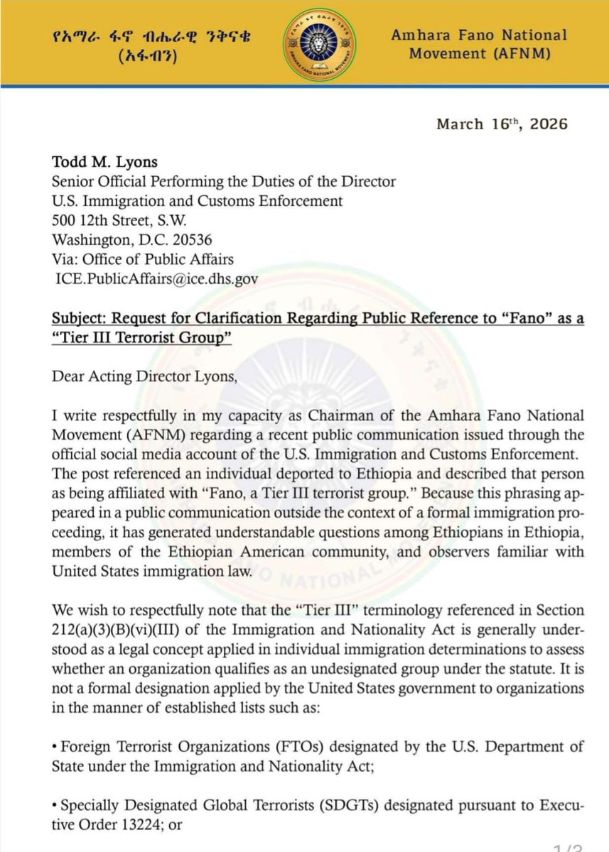 Amhara Fano National Movement tweet media