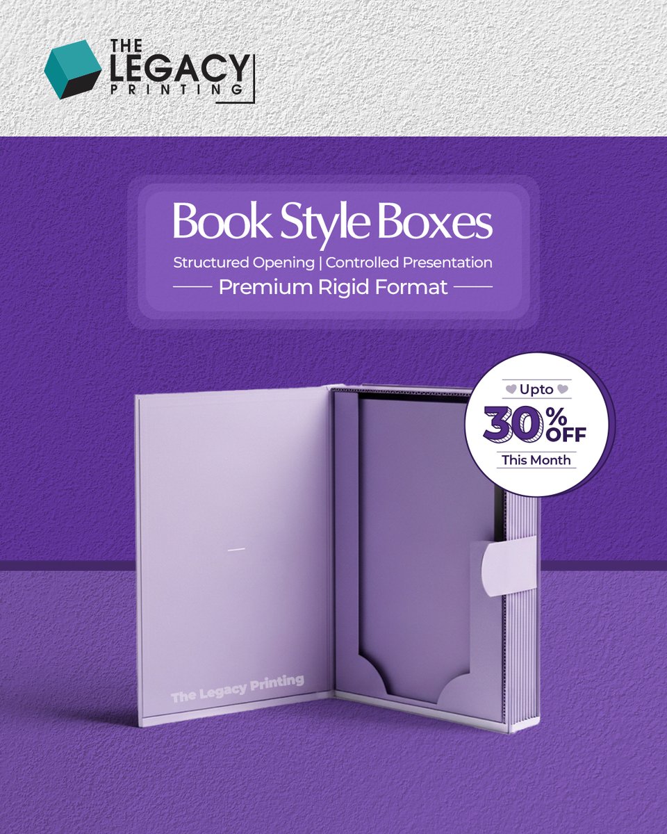 legacy_printing's tweet image. Magnetic closures and rigid board construction enhance presentation.Frequently used for curated retail and executive kits. 
Receive up to 30% off on rigid production runs. 

#TheLegacyPrinting #PackagingSolutions #CustomPackaging #30PercentOff #PrintSolutions