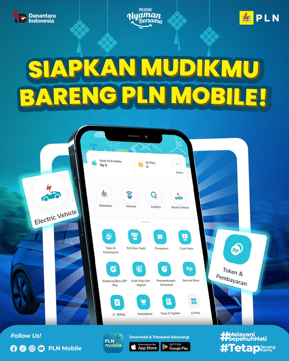 Mudik itu harus happy, jangan kepikiran listrik di rumah.

Semua fitur yang kamu butuhin buat mudik tenang ada di satu aplikasi ini, yaitu PLN Mobile!

Download aplikasinya sekarang!

#PLNMobile #SemuaMakinMudah