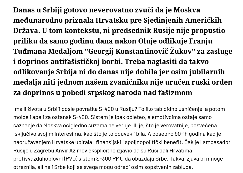 Da se podsetimo ko je Rusija i kako razara Srbiju decenijama.Retardirani deo društva ne dobacuje do toga da sabere 2+2 već živi zatrovan propagandom o pravoslavnoj braći. Ta ekipa je rešila problem sa studentima dok oni kliču parole iz Moskve...
Ceo tekst:
tinyurl.com/ysc2cs9e