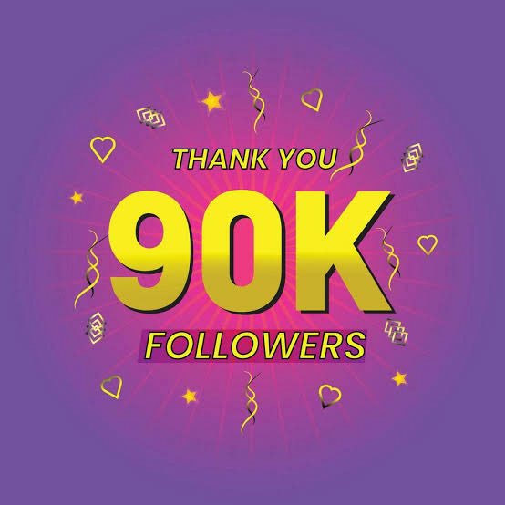 90k ❤️🫶🏿, Thank you y’all

Since i have reached 90k followers, today i want to follow back 500 accounts 

Just comment and i will follow