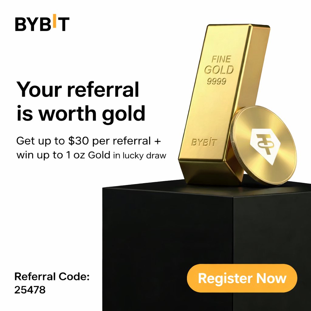 fxelloittwave's tweet photo. 🚀 Celebrate Bybit's Golden Month Giveaway! Trade now to grab your share of $1,000,000 and score an easy $30 for every successful referral. Start earning today!

1️⃣Sign Up Now :  https://t.co/DcSczP8qeL ✍️✍️

1️⃣Sign Up Now :  https://t.co/ZvmOcJ9ClJ ✍️✍️

#Bybit #GoldenMonth https://t.co/3KX36u6mB5
