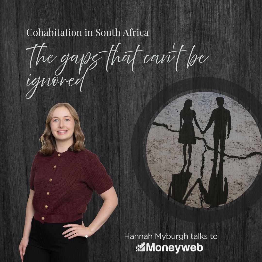 SA doesn’t recognise 'common-law marriage', which means no automatic rights to assets, maintenance or inheritance. If you’re cohabiting, proper planning isn’t optional — it’s essential, says <a href="/HannahMyburgh/">Hannah Myburgh</a> talking to <a href="/Moneyweb/">Moneyweb News</a>: tinyurl.com/2an7p39c