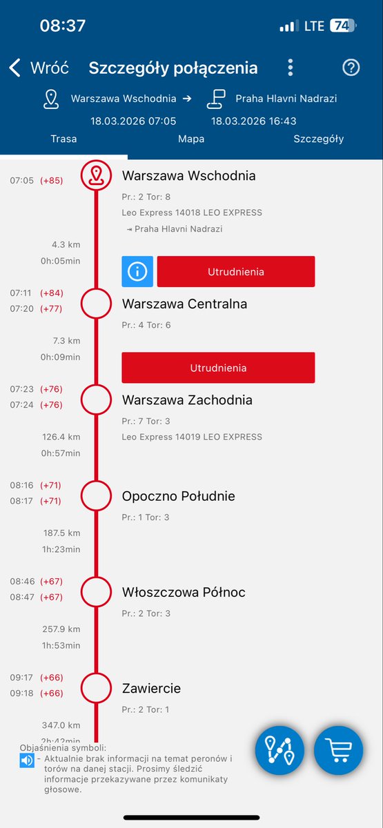 DominikLebda's tweet photo. Informacja ze strony @leoexpress zakończyła się na 55 minutach opóźnienia. Dalej cisza. Tymczasem na stronie www zgodnie z GPS jesteśmy już przed Włoszczową. Nowa jakość na polskiej kolei. https://t.co/VCnhsCbhAX