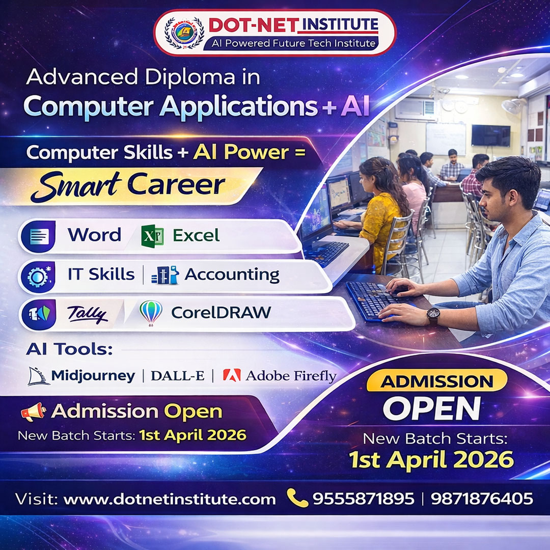 dotnetinstitute's tweet image. ✨ Smart Career = Computer Skills + AI Power! 🚀
💻Dot-Net Institute के Advanced Diploma के साथ अपने करियर को दें नई उड़ान। 📈
🔗Visit us:dotnetinstitute.com/adca/
📞 Call Now: 9555871895 | 9871876405
#ProfessionalDevelopment
#ITCourse
#LearnAndGrow