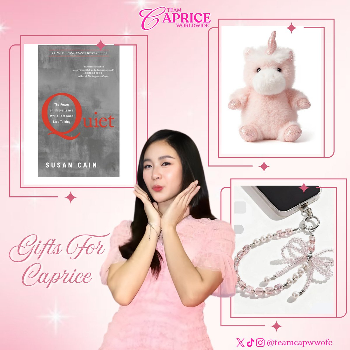 capricewwofc's tweet photo. Our gift has landed! 🎁✈️ 

All the way from the USA to Caprice—we hope this gifts brings a smile and that you wear it soon! 🩷

#CapriceCayetano https://t.co/V8r81bTLiO