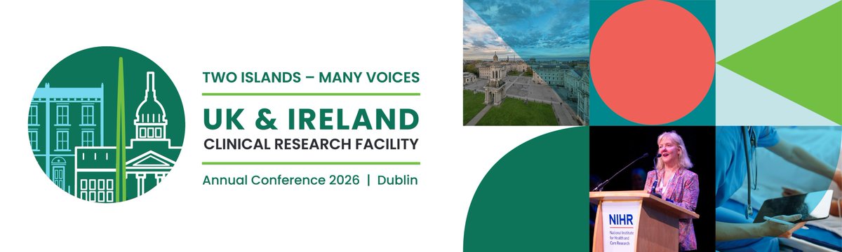 NIHR_UKCRFN's tweet photo. We are happy to announce the UK &amp; Ireland CRF Conference 2026:

Two Islands, Many Voices – Futurescaping Trans-National Clinical Research

🗓️9 - 10 July 2026
📌Trinity Business School, Trinity College Dublin

Registration is now open: https://t.co/9gH0EP9eBV

#crfconf26 https://t.co/IzQQRdiZrG