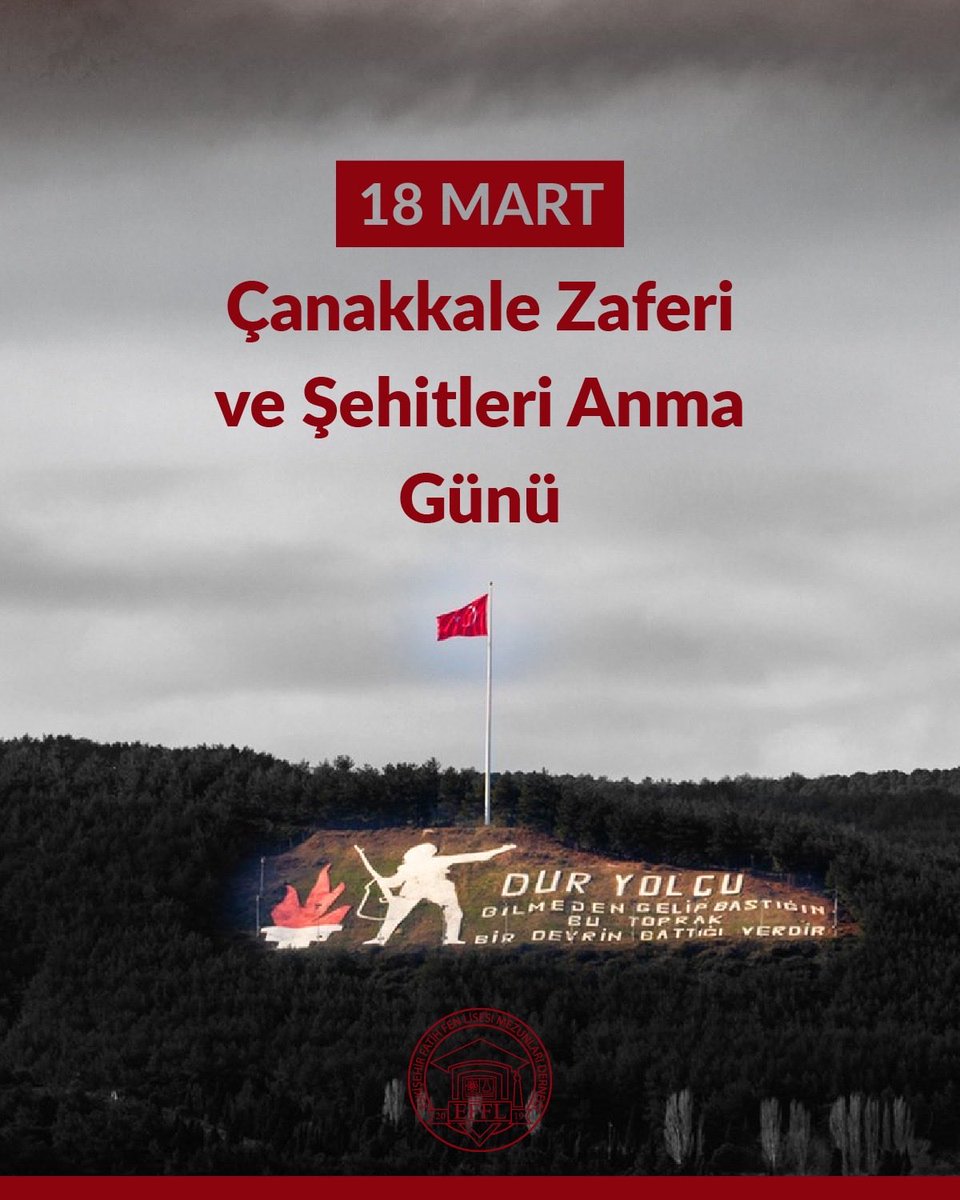 18 Mart Çanakkale Zaferi’nin yıl dönümünde, Gazi Mustafa Kemal Atatürk ve tüm kahramanlarımızı saygı, rahmet ve minnetle anıyoruz. 🇹🇷

#18Mart #ÇanakkaleGeçilmez #ÇanakkaleZaferi