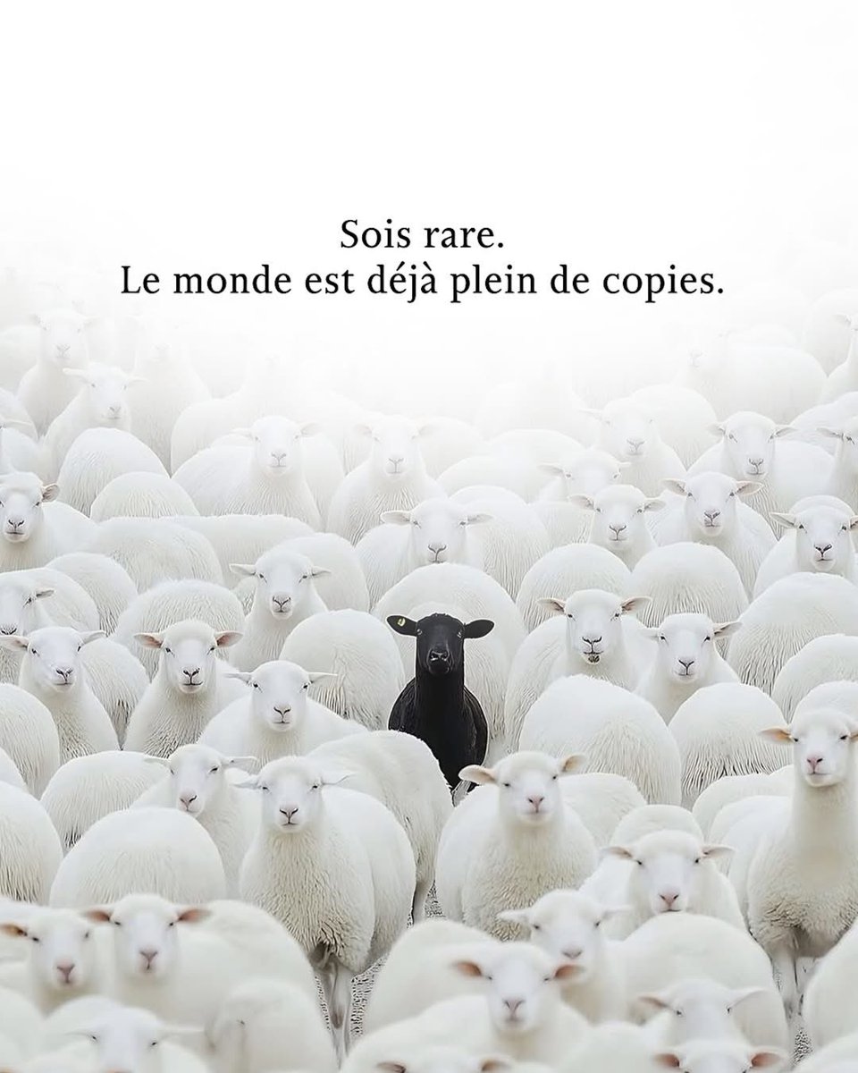 Sois rare. Le monde est déjà plein de copies.