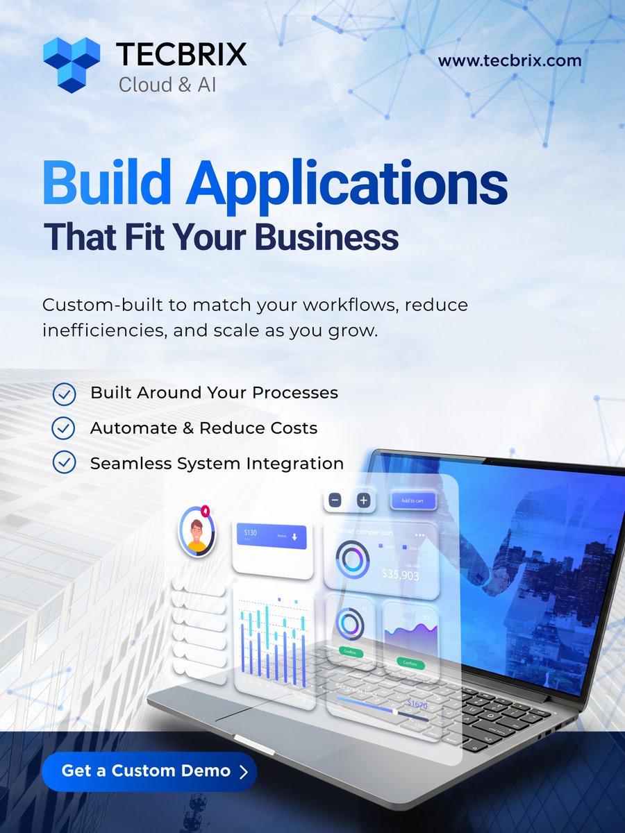 tecbrix's tweet photo. Most businesses don’t have a tech problem.

They have a fit problem.

Stop adjusting to software.

Start building applications that fit your business.

✔ Automate workflows
✔ Reduce costs
✔ Integrate systems

👉 Get a custom demo
https://t.co/MRZowaulHk

#BusinessApps https://t.co/adbIh4XowU