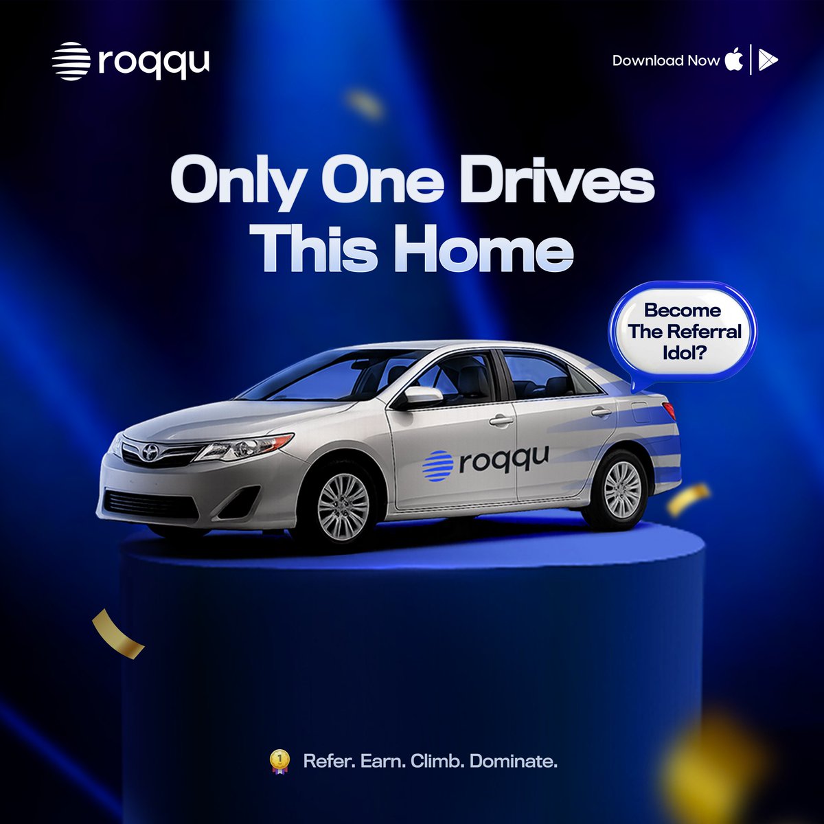 roqqupay's tweet image. Every Roqqstar has a shot, but only one can be the Referral Idol 👑 

The leaderboard is exploding with action, and Roqqstars are climbing fast!

There’s still time to claim the spot and take the keys 🏎️ 

Refer. Earn. Climb. Dominate. 🚀 

#ReferralsOnRoqqu #ReferAndEarn