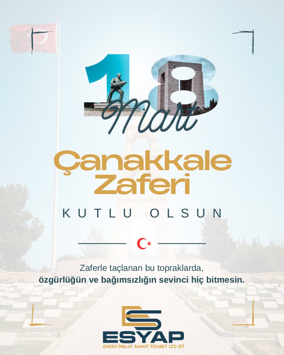 esyapenerji's tweet photo. Tarihe “Çanakkale Geçilmez” Sözünü Yazdıran Büyük Direnişin 111. Yılında; Başta Ulu Önder Gazi Mustafa Kemal ATATÜRK Olmak Üzere, Bağımsızlığımız Uğruna Mücadele Eden Tüm Şehitlerimiz Saygı Ve Minnetle Anıyoruz… #18Mart #ÇanakkaleGeçilmez https://t.co/r33Rn9XYYr