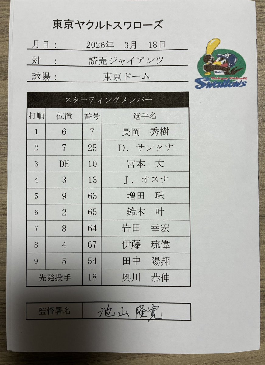 東京ヤクルトスワローズ公式 tweet media