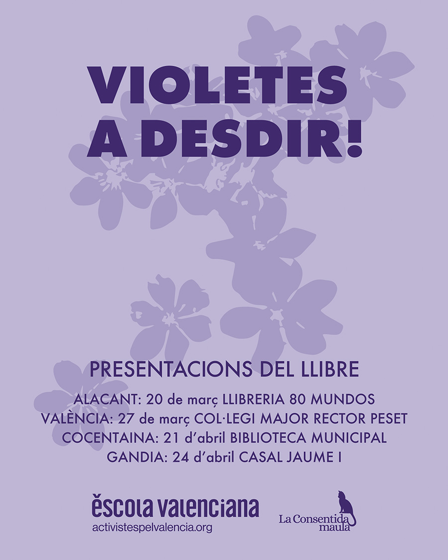 escolatv's tweet photo. 📢 Reviseu agendes! Violetes a desdir! Ja té programades quatre presentacions! 🌺

Vos animem a descobrir un projecte que posa en el centre a les poetesses, sovint ignorades pel cicle comercial i històric.

Tot d'una: feminisme, cultura i valencià. Vos esperem! 💜 https://t.co/FqMuhQTMdI