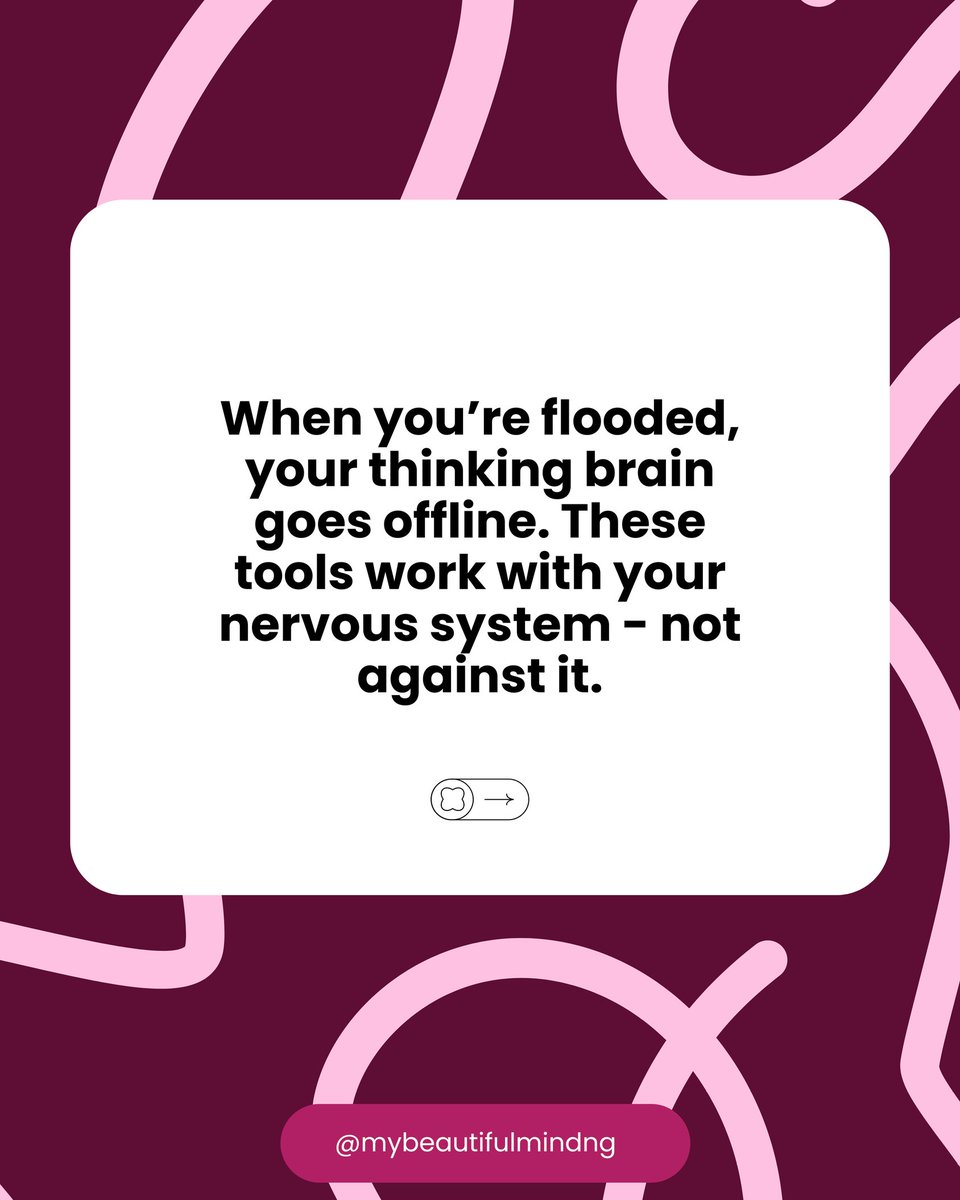 MybeautifulMng's tweet photo. When emotions run high, logic won't help. Going through the body - not around it - is what works💜. Which tool are you starting with? 👇
#EmotionalRegulation #AnxietySupport #MentalHealthProvider #MentalHealth #MyBeautifulMind https://t.co/BjTFr38zC1