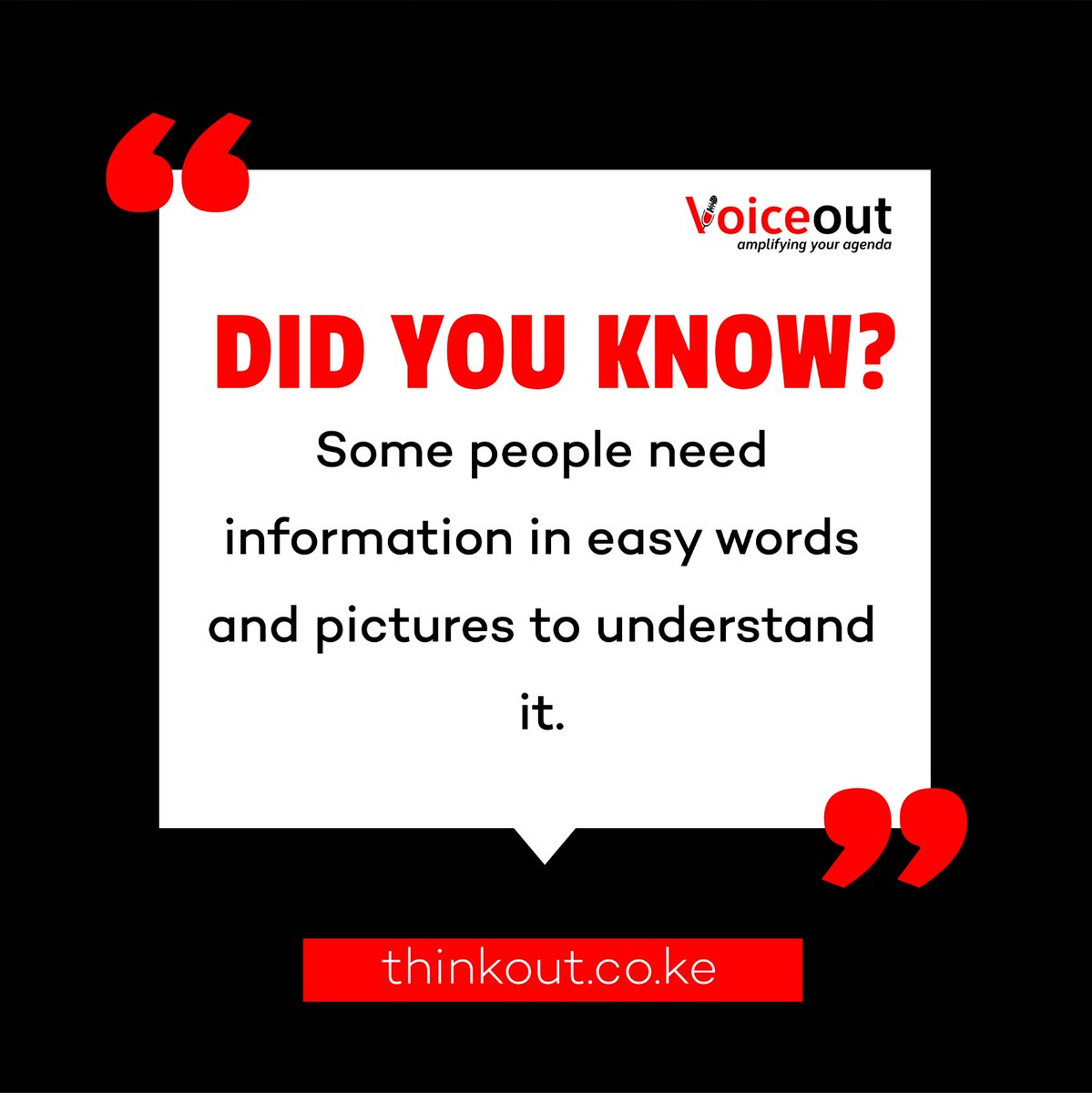 #Rahisisha. Use pictures &amp; short words so everyone can get the message. @ThinkoutAfrica #Accessibility #NoOneLeftBehind
#Inclusion
#EasyRead