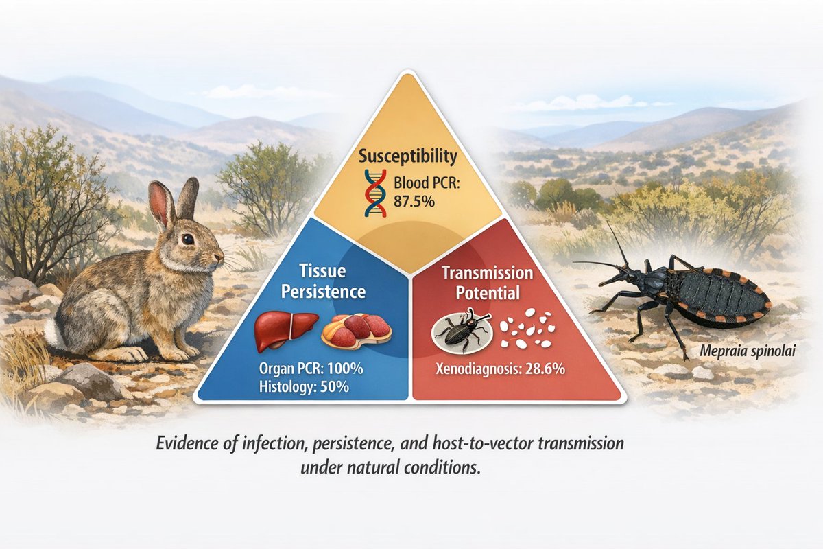 ZDiseases's tweet photo. New Article this March!📢

Quiroga et al.: "Multi-Method Evidence of Trypanosoma cruzi Infection in Wild European Rabbits in Chile: Implications for Reservoir Ecology and Surveillance"🐇

📖Pages: 10
🔗Link: https://t.co/t6Q1mb6LGC

#rabbit #zoonoses #trypanosoma #chile #ecology https://t.co/7gtnhG6xxO