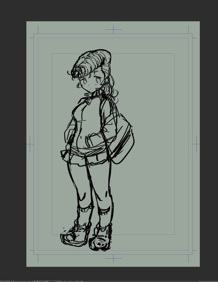 ちょいデフォルメのつもりで描きはじめたけどユリの身体すきすぎて低容量化を受け入れられない 