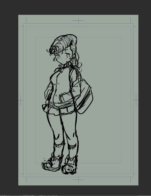 ちょいデフォルメのつもりで描きはじめたけどユリの身体すきすぎて低容量化を受け入れられない 