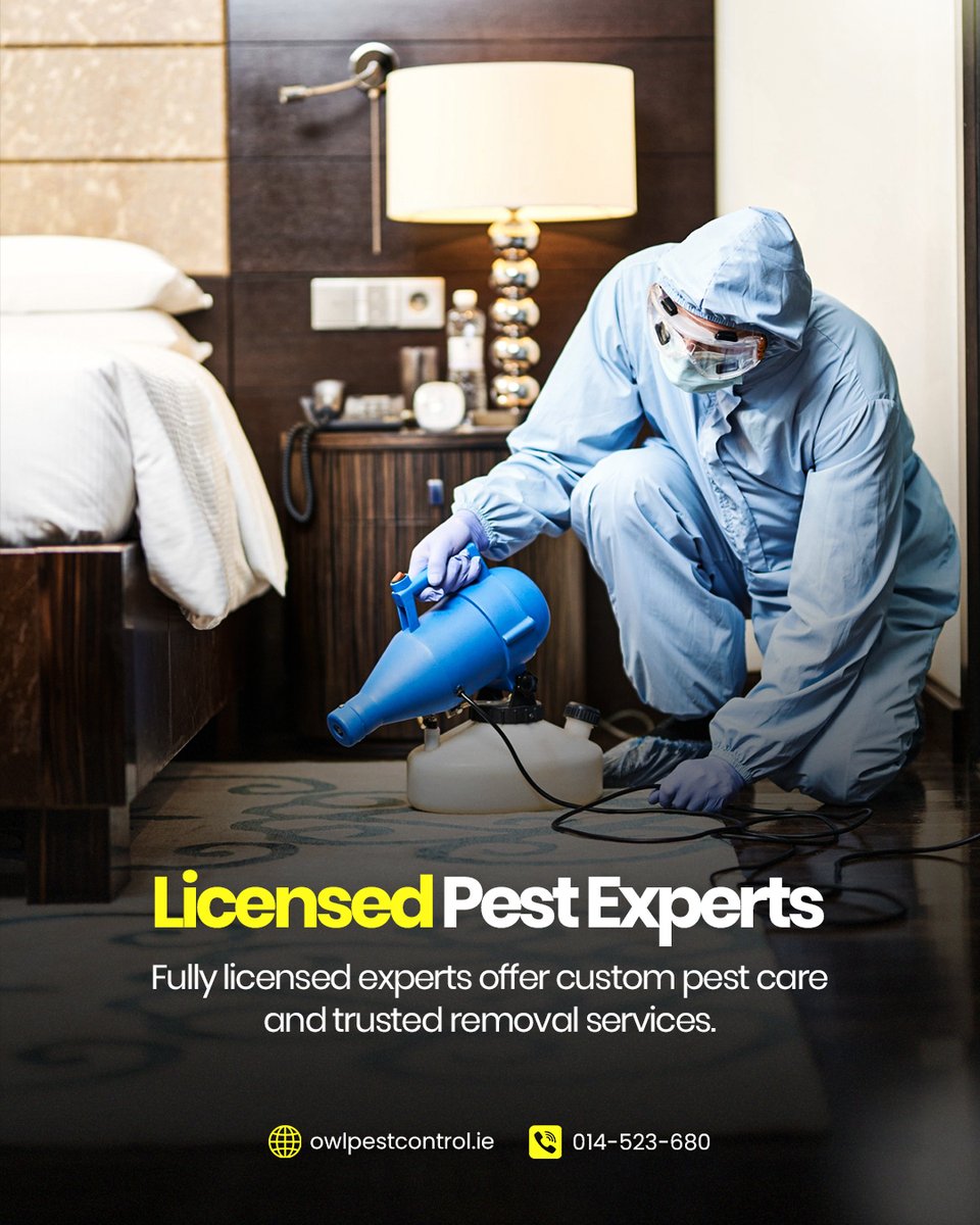 owlpestcontrol's tweet image. Don’t trust just anyone with your pest problem; choose licensed experts you can rely on.

At Owl Pest Control Dublin, our fully licensed and insured team delivers tailored pest control solutions. 

🌐 owlpestcontrol.ie

#owlpestcontrol #licensedexperts #trustedservice