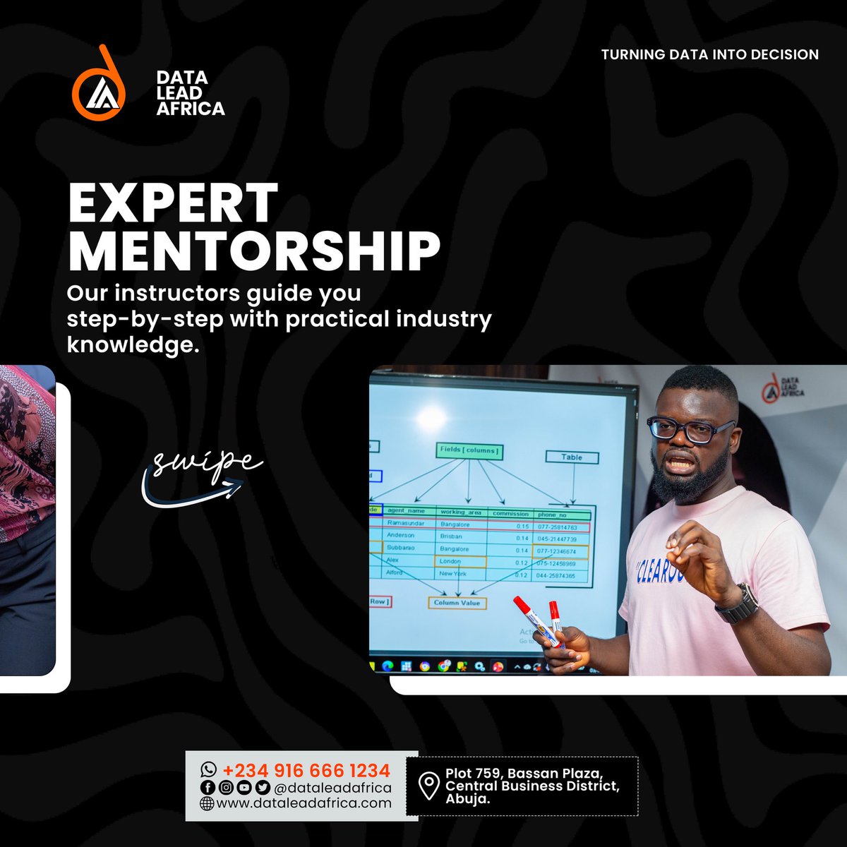 DataLead_Africa's tweet image. Elevate your skills and transform your career with Data-Lead Africa! Swipe through to discover the unique opportunities waiting for you at Data-Lead Africa! 

Your journey to mastering data starts here. 

#DataLeadAfrica #DataScience  #CareerDevelopment #StudyWithUs