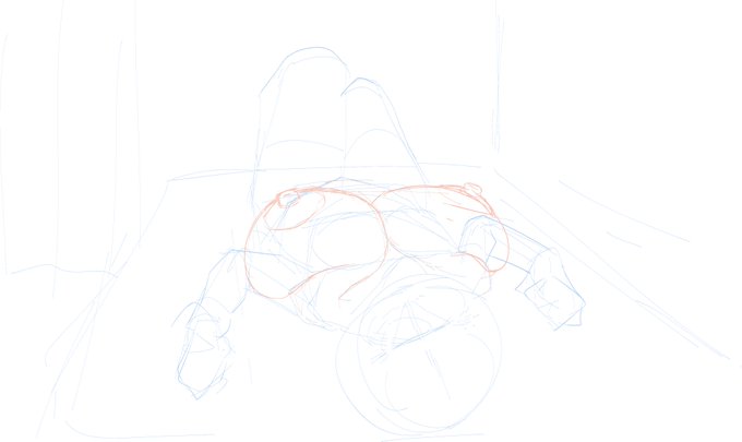 今日の支援サイト用エロ落書きのラフ