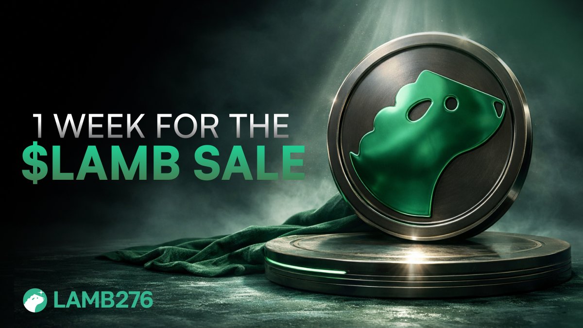 IQFI_XRP's tweet photo. One week to go.

In 7 days, the $LAMB sale goes live on Fjord.

The entry point into the LAMB-IQFI ecosystem is approaching.

Stay tuned. https://t.co/ZB274thQGp