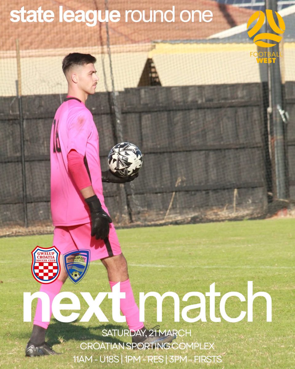 NEXT MATCH | It all begins this weekend!

Get down to Wishart Street on Saturday as our 2026 State League campaign officially kicks off.

<a href="/JoondalupCity/">Joondalup City FC</a> are our opponents.

Let’s go!

🔴⚪️🔵

<a href="/FootballWest/">Football West</a> #RedWhiteBlue