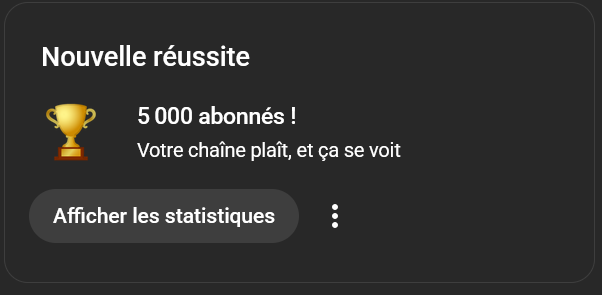 La barre des 5000 abonnés c'est fait ! Merci infiniment ! 🙏🏻