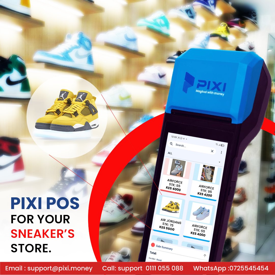 PiXi_Money's tweet photo. From Air Forces to Jordans never lose track of your stock again.
PiXi POS keeps your sneaker business organized and growing.
Message us to get PiXi.
 #pixipos #POSKenya #biashara https://t.co/ZWHJzzVpxn