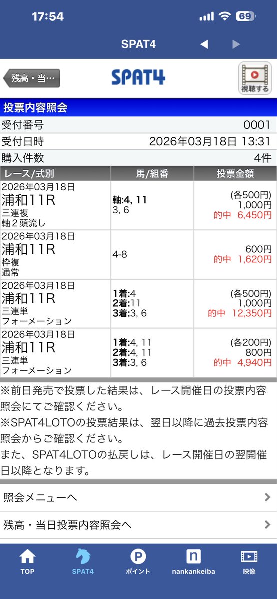 mauch_line's tweet photo. @Gamble_Junkies 遠く帯には及びませんが🤣
本日も最高の予想ありがとうございました😭
おったおっめ🎯 https://t.co/4mS2XEyJUp