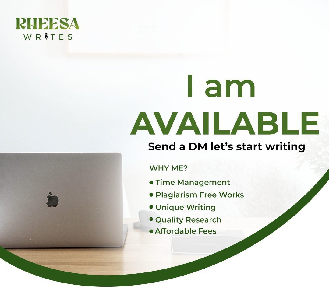 Today is a good day to bring your writing needs to me.

- CV (Academic/Skill-based) 
- Statement of Purpose 
- Motivation Letter
- Recommendation letter
- Statement of intent 
- Application essays

Send a DM or contact 09045534045 on WhatsApp - let’s get started.