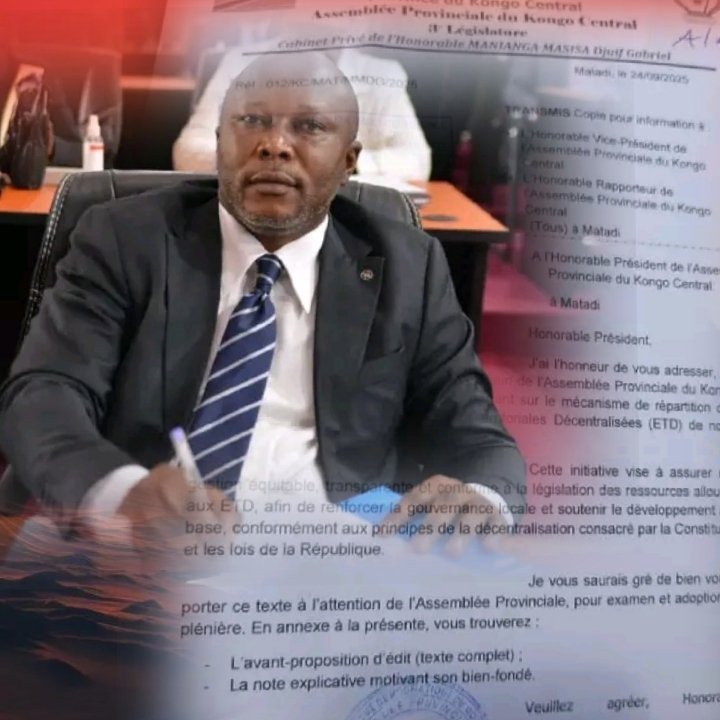 🛑 POLITIQUE : L’Honorable Djuif Manianga Masisa soumet à l’Assemblée provinciale du Kongo Central une proposition d’édit visant à organiser la répartition équitable des recettes nationales aux entités territoriales décentralisées (ETD), afin de favoriser le développement local.