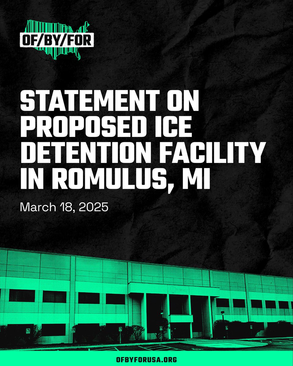 ofbyforusa's tweet photo. They tried to drop an ICE detention facility into Romulus without consultation or transparency.

We’re calling it what it is: a modern-day concentration camp.

We’re not staying quiet.

#ICE #ChingaLaMigra #FuckICE https://t.co/G3zamdZmip