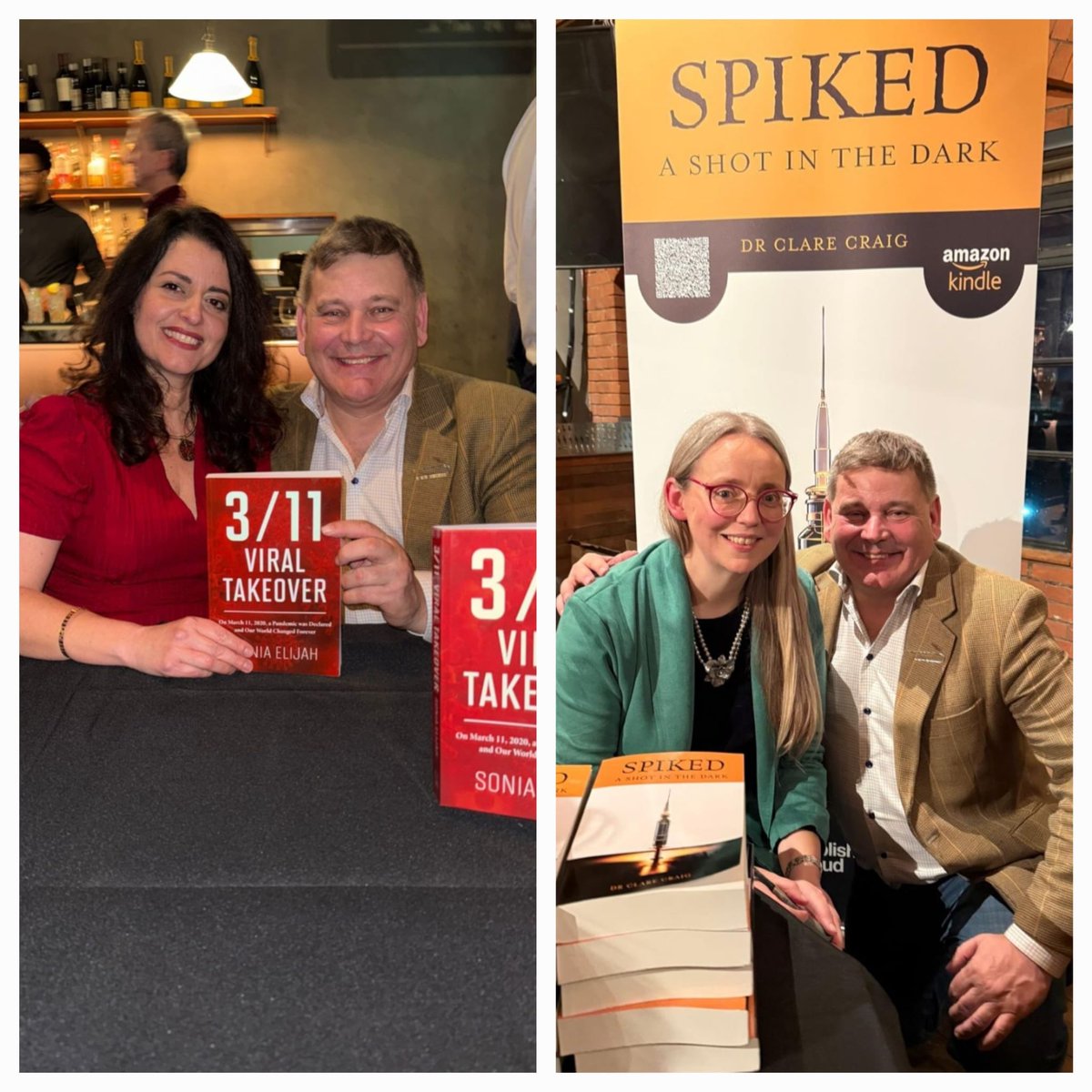 Last night at The Light Bar Shoreditch - Dr Clare Craig and Sonia Elijah held a joint book launch. Great event and so many old colleagues and friends from the resistance movement.