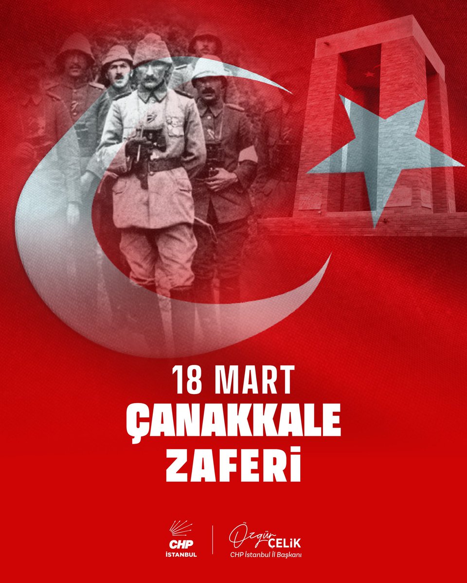 Çanakkale’yi geçilmez kılan milletimizin iradesi dimdik ayakta! 🇹🇷

Emperyalizm karşısında, mazlum halkların umudu olan Çanakkale Zaferi’nin 111. yılı kutlu olsun.

Önderimiz Gazi Mustafa Kemal Atatürk’ün ve tüm kahramanlarımızın ruhu şad olsun.