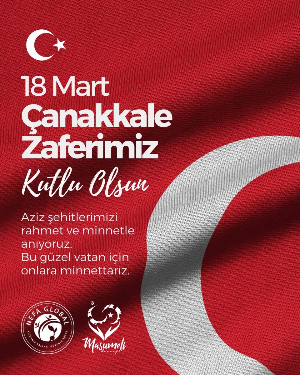 masumelider's tweet photo. 18 Mart Çanakkale Zaferi’nin yıl dönümünde,
aziz şehitlerimizi rahmet ve minnetle anıyoruz.
Bu toprakları bize vatan kılan kahramanların emanetiyle,
iyilik üretmeye ve sorumluluk almaya devam ediyoruz. 🇹��
#18MartÇanakkaleZaferi  #18MartŞehitlerGünü https://t.co/D4dilA9fIo