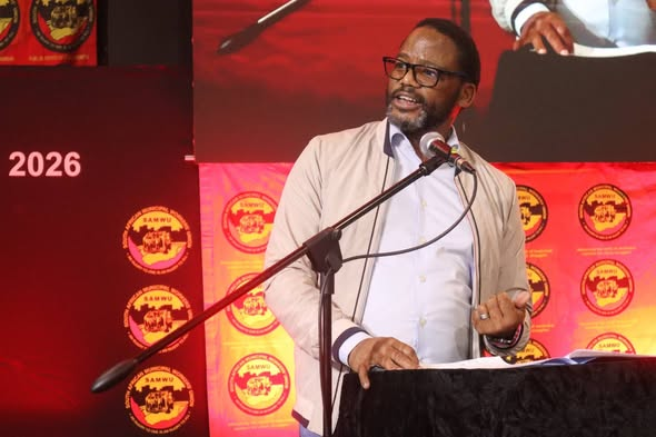 _cosatu's tweet image. The Deputy Minister of Employment and Labour, Jomo Sibiya, @DmJomo addressed #SAMWU 13th National Congress at Mbombela #WorkerControl #ClassStruggle #ClassWar