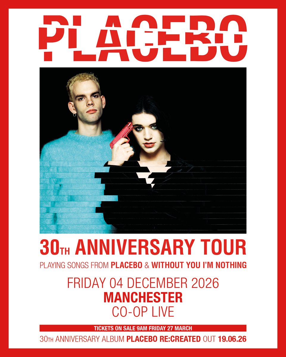 Nik170813C's tweet photo. Placebo are performing at Co-op Live on the 4th December 2026 🙌 

Download our @coopuk App and sign up to access presale tickets, available 9am Wednesday 25th March. Not a Co-op Member? Sign up here https://t.co/QlVjLSZNbz https://t.co/xe04J78OFe