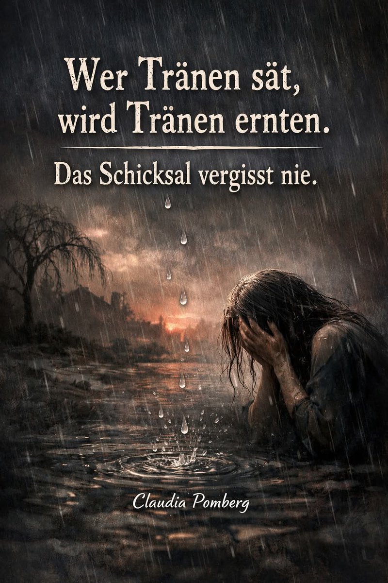 BilderGru's tweet photo. „Wer Tränen sät, wird Tränen ernten.”
“Das Schicksal vergisst nie.“
Claudia Pomberg
#Karma #Schicksal #Universum #Spruchbild #Weisheit https://t.co/QaFSxvewH9