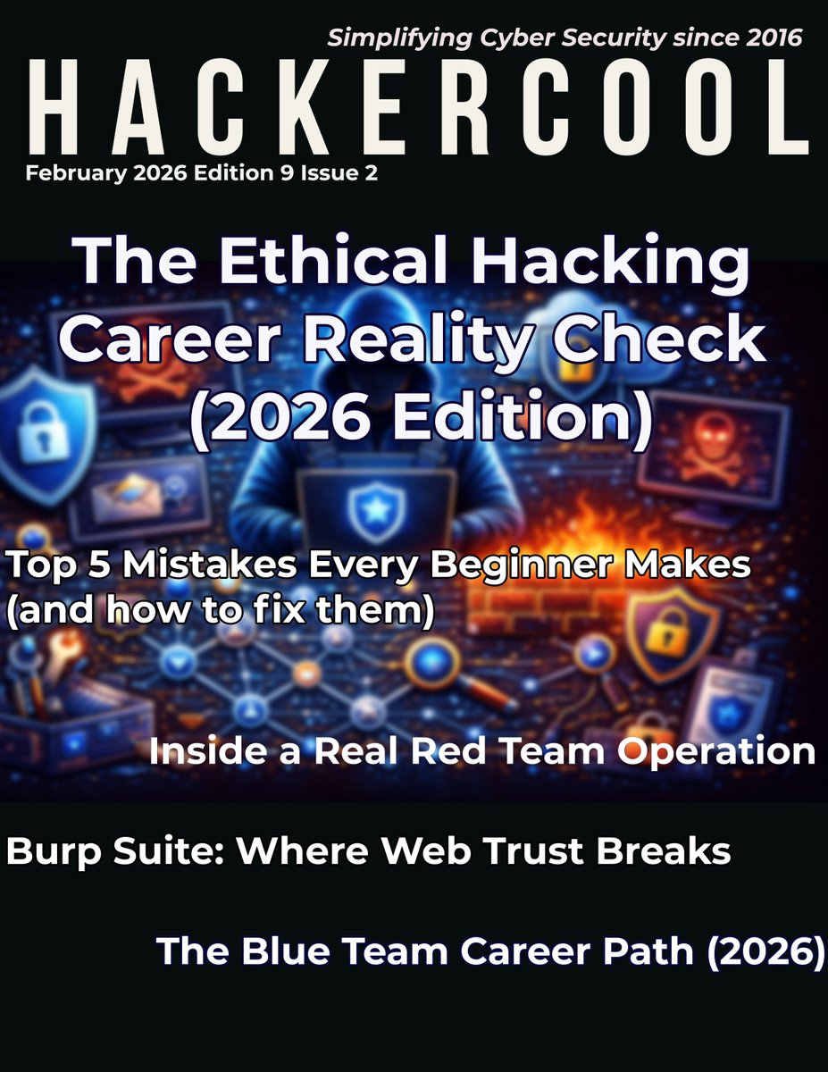 Hackercool_mag's tweet photo. Learning ethical hacking? Avoid these 5 beginner mistakes. Read in our latest Issue. ow, get your first 2 copies for just 1$. https://t.co/6oBqtBecUt 
#CyberSecurityLearning #SecurityCareers #CyberSkills https://t.co/JHOgbllG9P