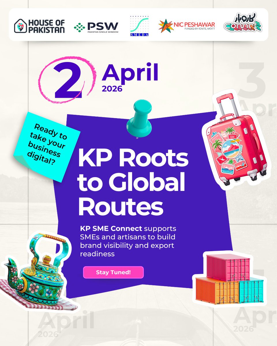 From KP streets to global screens

Introducing KP SME Connect — a supported training and onboarding programme for Khyber Pakhtunkhwa’s creative entrepreneurs, small businesses, and SMEs.

Open to businesses in: 

Travel and Tourism 
Crafts and artisans 
Agriculture products