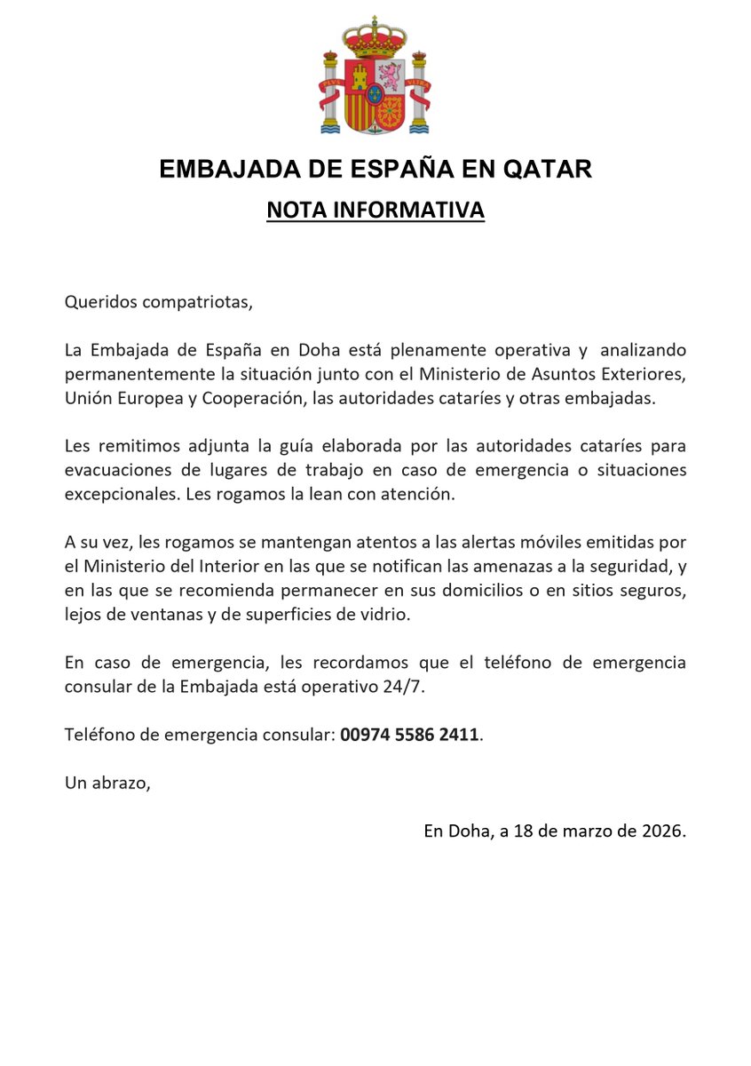 Embajada de España en Qatar tweet media