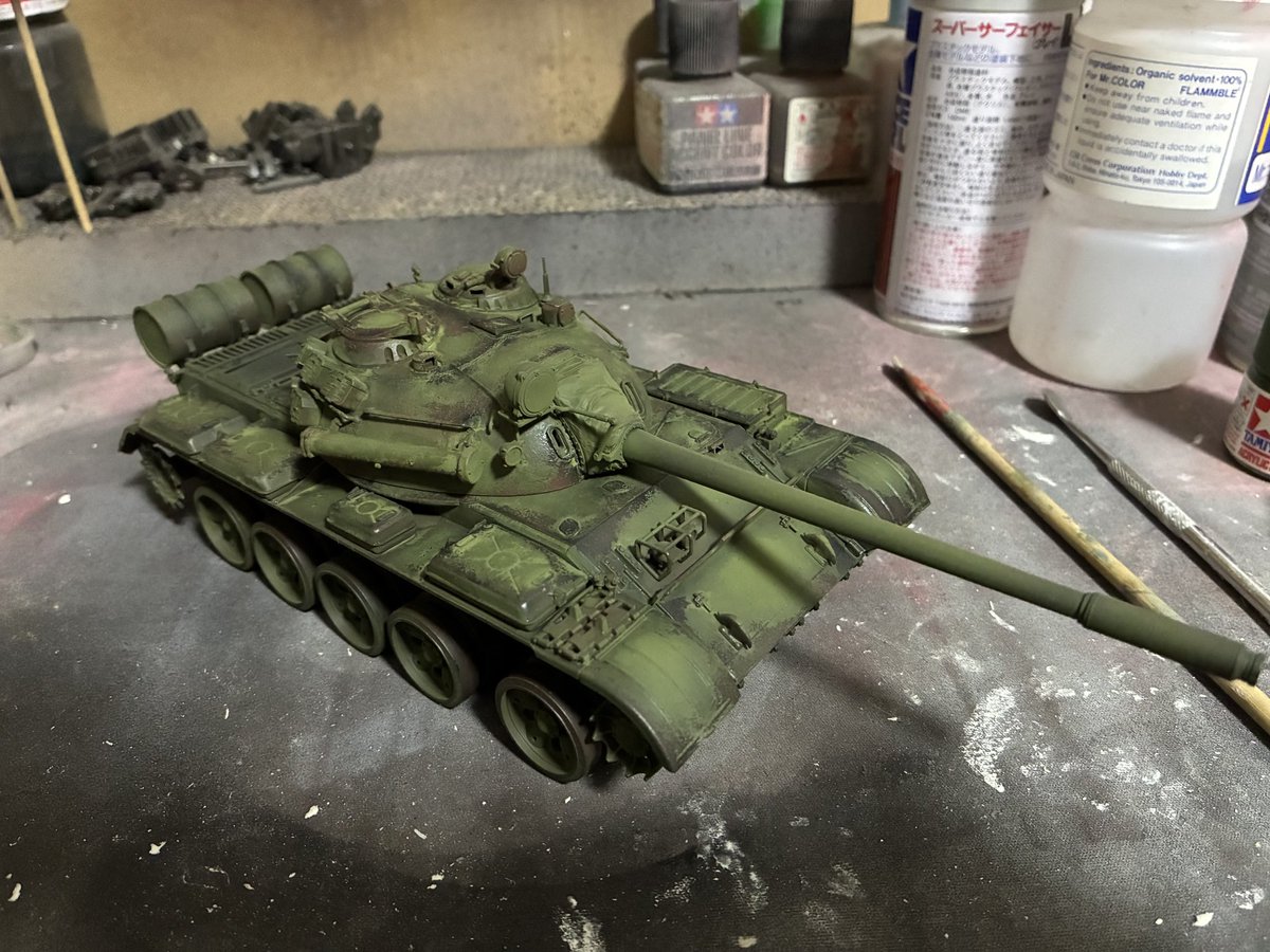 T-55、1回目のチッピング完了
もうかっこいい