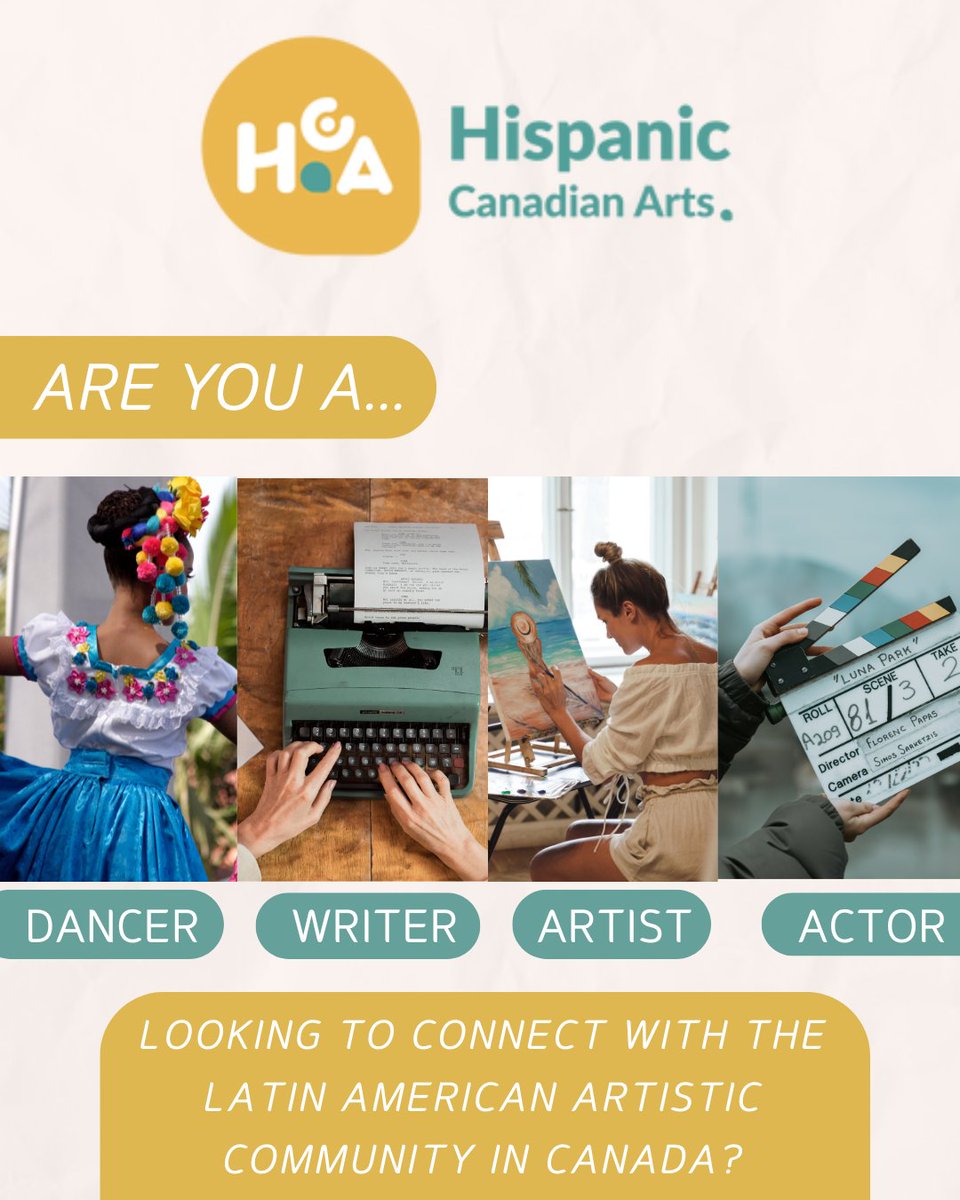 HispanicCanArts's tweet photo. 🌟 Calling all Latin American/Hispanic Artists in Canada! 🌟
The Hispanic Canadian Arts &amp; Cultural Association invites you to join the vibrant HCACA Artists Directory for FREE!
Join at https://t.co/dKVmF699s5 ! https://t.co/k2aca9aKus