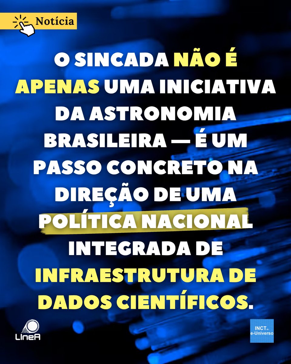 O LIneA anuncia o lançamento do programa Sistema Nacional de Curadoria de Acervos de Dados Astronômicos (SINCADA), uma iniciativa estratégica voltada à consolidação de um ecossistema brasileiro de pesquisa astronômica orientada a dados.

🔗Leia em: linea.org.br/noticia/linea-…