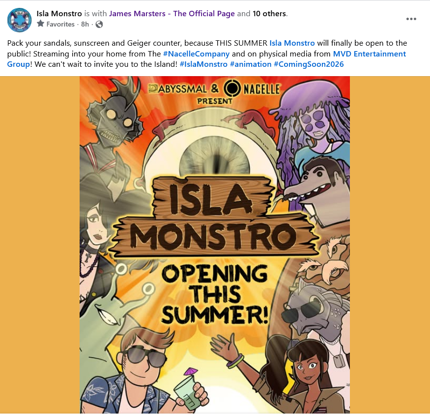 jamie_marsters's tweet photo. ICYMI James Marsters animated movie ISLA MONSTRO will be release this summer! (IMDb lists 30 June specifically)
https://t.co/s4H4GwBTLg
https://t.co/MNlxp2UsHT
@JamesMarstersOf #JamesMarsters #IslaMonstro https://t.co/m0fAKX5T63