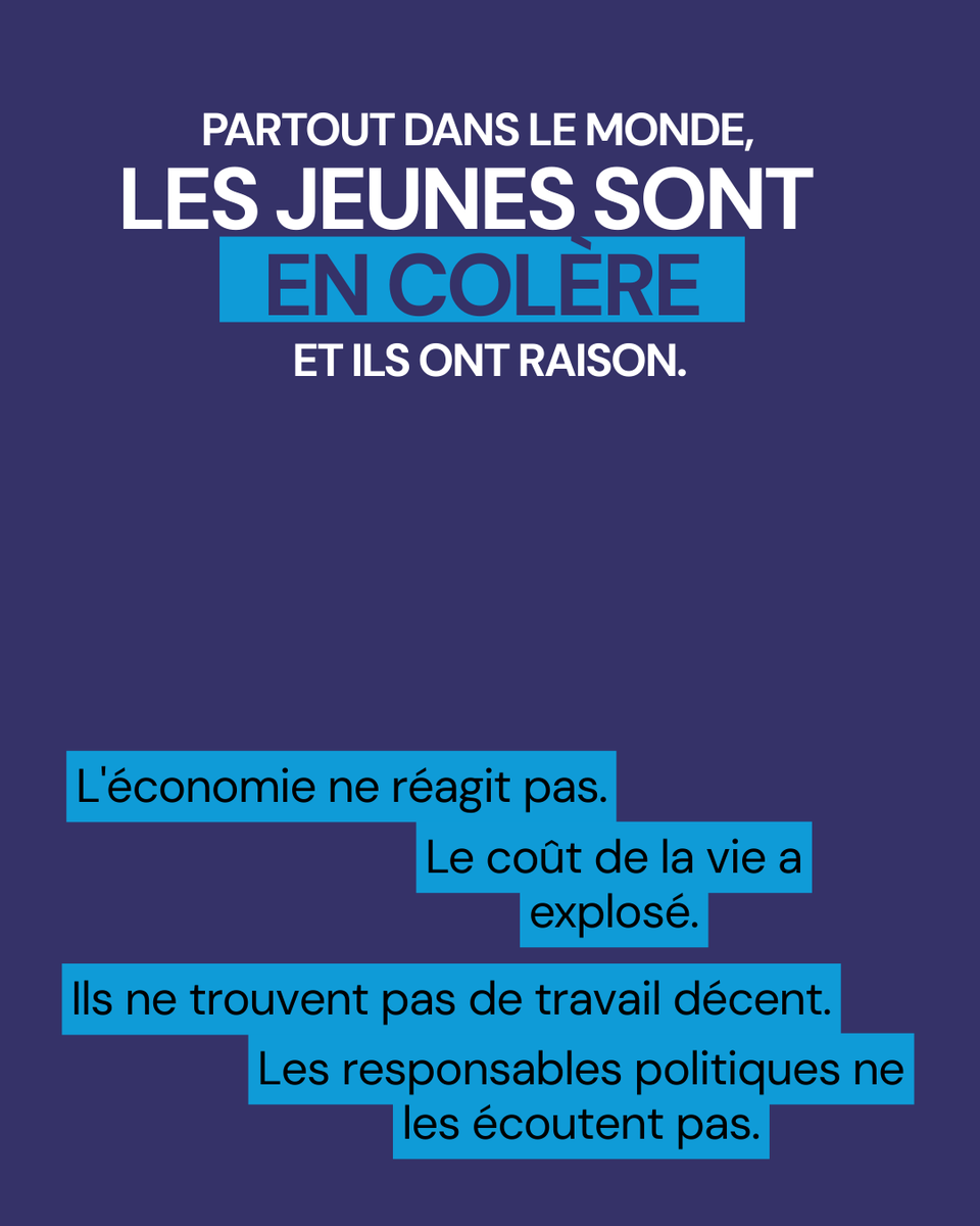 CIVICUSfrancais's tweet photo. En 2025, la Génération Z est descendue en masse dans les rues partout dans le monde.
La Génération Z refuse de se taire.
Pour en savoir plus, consultez notre rapport sur l'état de la société civile en 2026 : https://t.co/tvR2mdox0p https://t.co/R9KGD3PLD9